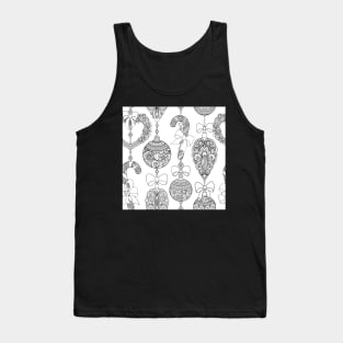 Monochrome Merry Christmas Pattern, New Year Illustration Tank Top